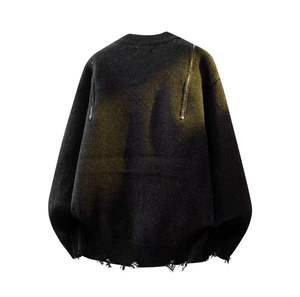 Pull-over Col Rond Oversize OEM 2026 avec Imprimé Dégradé et Franges, Tricoté Unisexe, Vêtement d'Automne - Product Image 6