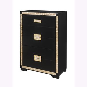 LIVELY Black/Gold <b>Chest</b> Dresser Elegant and Stylish <b>Storage</b> Solution - Product Image 3