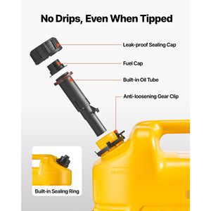 Contenitore Carburante Portatile da 5 Galloni con Scala Graduata, Serbatoio Carburante con Beccuccio, Design Sicuro Anti-Perdita, Portata Massima 15 L/min, Stile Piatto - Product Image 3
