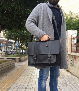 Sac à bandoulière professionnel en cuir, sacoche pour ordinateur portable, idéal pour les voyages et le bureau, disponible en toutes tailles avec logo personnalisé, sacoche pour ordinateur portable en cuir. - Product Image 2