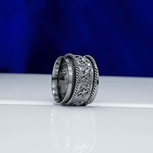 Black Plated Turtle <b>Spinner</b> <b>Ring</b> Sea Turtle Fidget <b>Ring</b> Handmade Anxiety Relief <b>Ring</b> For Girl's & Boys - Product Image 2