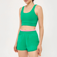 Ensemble short et débardeur de pickleball sportif et élégant en jersey uni, confortable, séchage rapide, respirant, tenue streetwear performante pour femme avec patchs