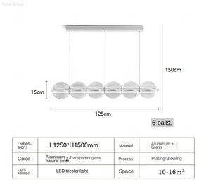 Suspension ovale de restaurant avec cadre en acier inoxydable, design moderne, LED, hauteur réglable pour comptoir de bar et table à manger - Product Image 6