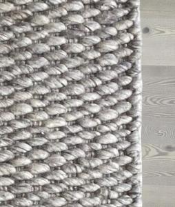 Alfombra de Lana Abstracta Hecha a Mano, Color Gris Natural |   Alfombra de Lana Texturizada Tejida a Mano, Ecológica y Apta para Mascotas, para Sala de Estar y Dormitorio - Product Image 4