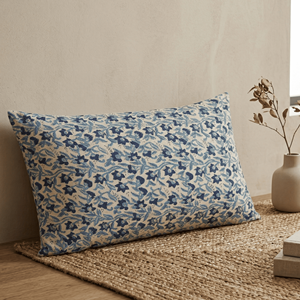 Taie d'oreiller de luxe en coton doux imprimé floral 12x20, taille personnalisée, pour lit et décoration, motif imprimé au bloc - Product Image 2