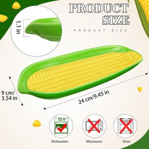 ที่วางข้าวโพดเมลามีนกันลื่น 4 ชิ้น ใช้กับเครื่องล้างจานได้ ภาชนะใส่ข้าวโพดแบบใช้แล้วทิ้งสำหรับอาหารค่ำและบนโต๊ะอาหาร - Product Image 4