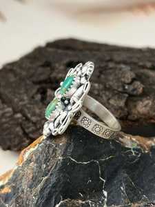Artisan Kingman Turquoise <b>Adjustable</b> <b>Ring</b> Handcrafted Sterling Silver Southwestern Gemstone Jewelry Western Boho Style - Product Image 2