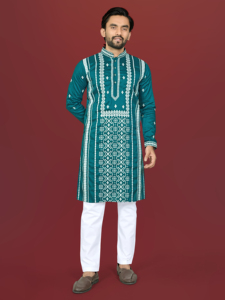 <b>Mens</b> Cotton Embroidered Reversible <b>Kurta</b> Sherwani Tunic Long Sleeve Formal Indian/Pakistani Clothing for Wedding Diwali Party - Product Image 1