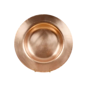 Assiettes de présentation rondes en cuivre, faites à la main, en métal poli, design minimaliste pour la table à manger - Product Image 1