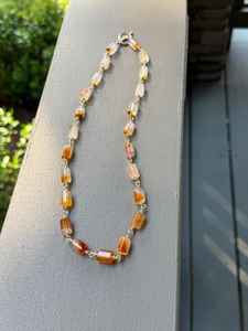 Collar de cuentas de cornalina natural con envoltura de alambre chapado en oro hecho a mano, joyería de piedras preciosas para mujer, Mangalmay Corporation - Product Image 3