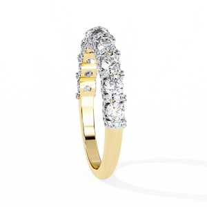 Bague Éternité en Moissanite, Taille Ronde Brillante, Sertissage Pavé, Or Massif 18K Plaqué Rhodium, Bague de Fiançailles Classique pour Femme - Product Image 2