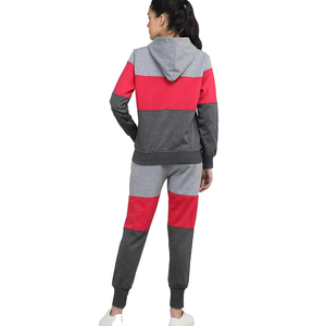 Ensemble de survêtement décontracté pour femme, écologique, respirant, à séchage rapide, avec fermeture éclair, en molleton 100% coton, pour l'hiver, sweat à capuche zippé 2-en-1 - Product Image 2