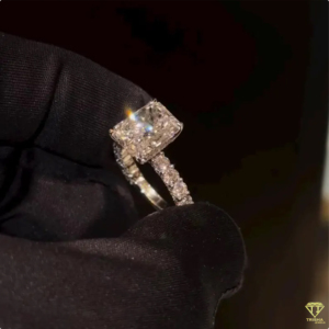 Classic Radiant Cut Moissanite <b>Diamond</b> <b>Ring</b> 925 Sterling Silver Elegant Bridal Jewelry - Product Image 4