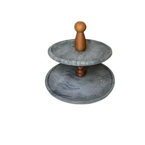 Base para Pastel de Mármol Blanca y Dorada con Base de Metal, Base para Pastel de Boda Lujosa, Base Resistente para Exhibición de Postres - Product Image 6