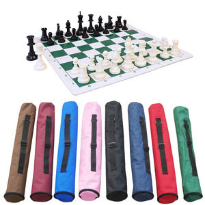 Jeu d'échecs pliable 51 cm x 51 cm avec pièces en plastique et étui de transport noir 53,5 cm x 9,5 cm pour jeu en intérieur et en extérieur - Product Image 4
