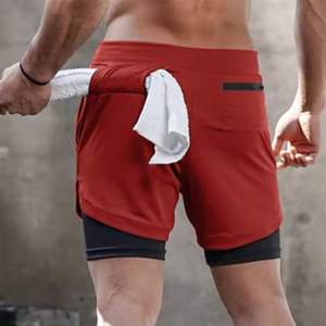 Pantalones Cortos Deportivos de Doble Capa para Hombre, Pantalones Cortos Deportivos 2 en 1 para Gimnasio, Entrenamiento, Secado Rápido, para Correr, de Doble Capa, para Verano - Product Image 3