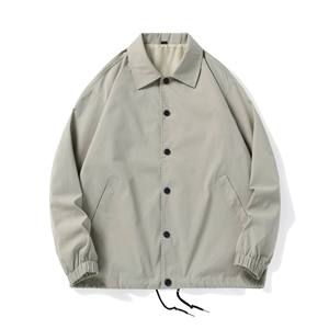 Blouson de motard noir oversize avec col marin et logo brodé sur le devant pour adultes unisexe, à porter toute l'année - Product Image 3
