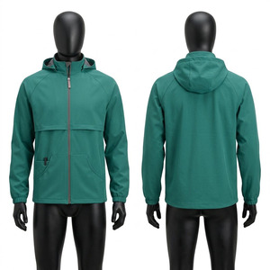 Chaqueta de Trabajo Unisex Personalizada Negra Hardson Verde Teal con Capucha y Cremallera, Tejido Elástico de 280 GSM, con Logotipo y Detección de Agujas para Equipo - Product Image 1