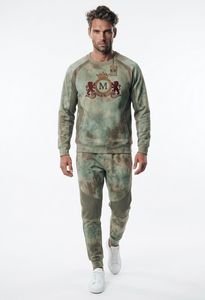 acid wash Men Crew Neck <b>Tracksuit</b> Full Sleeve Solid Color Casual Wear With Embroidery Logo Front Loose Fit Autumn Style 100% - Product Image 3