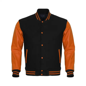 Veste de baseball réversible Stonefield personnalisée noire et blanche en toile 100 % laine, imperméable et écologique, style streetwear - Product Image 3