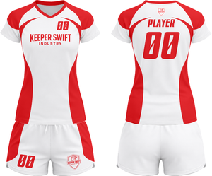 Tenue de volley-ball SpikeStorm Pro AeroSpike Elite, kit de volley-ball ThunderHit Premium, 100 % polyester, impression par sublimation intégrale - Product Image 1