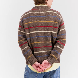 Pull en laine acrylique rayé pour homme, manches longues, tricot épais, vêtements d'automne 2027 - Product Image 2
