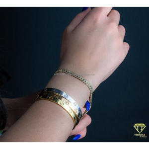 Pulsera de Cadena Completamente Adornada con Diamantes Cultivados en Laboratorio y Diseño Hip Hop de Lujo - Product Image 3