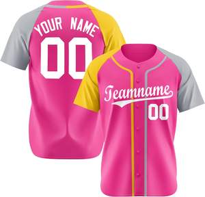Maillots de baseball personnalisés de haute qualité, nouveau design, respirants, séchage rapide, 100% polyester, vêtements de sport pour hommes adultes - Product Image 3