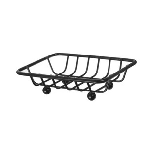 Modern Rust Free Black Coated Oval Metal Soap Stand Minimalist Design Easy To Clean Bathroom <b>Accessory</b> Soap Dish - Product Image 1