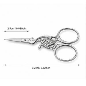 Tijeras de Bordado Stork de Acero Inoxidable con Hoja Afilada y Mango Metálico, Herramientas de Costura para Manualidades, Pequeñas, Multiusos, OEM - Product Image 3