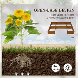 Set di 5 Grandi Fioriere Rialzate in Legno Marrone 2,3x2,3x0,3m per Ortaggi, Fiori ed Erbe Aromatiche da Esterno - Product Image 3