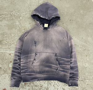 Sudadera con capucha oversize tie-dye para hombre, de algodón French Terry, con bolsillos, estilo streetwear desgastado para otoño, algodón de alto gramaje - Product Image 1