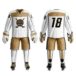 Maillot de hockey sur glace personnalisé de haute qualité avec logo, uniforme professionnel pour équipe sportive, respirant et durable - Product Image 1