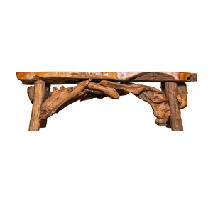 Banco de raíz de teca rústico premium ARTERRA, hecho a mano, ecológico y duradero, para patio, hotel, villa, muebles de exterior, natural - Product Image 3