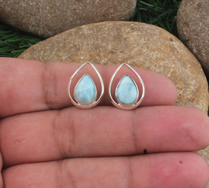 Wholesale 925 Sterling Silver Turquoise Drop Earrings Water Drop Shape Luxury Gift Handcrafted Fine <b>Jewelry</b> Supplier - Product Image 1