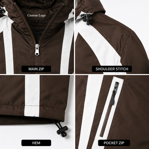 Veste coupe-vent en toile à capuche RINGMODE Gears, couleur personnalisée, écologique, imperméable, séchage rapide, légère, en nylon, unisexe - Product Image 4