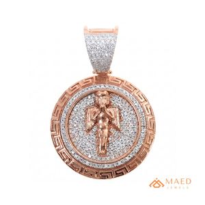 Rose Gold Plated Sterling Silver Hip Hop <b>Angel</b> Pendant Moissanite Iced Out Rapper Necklace Luxury Streetwear Jewelry US - Product Image 1