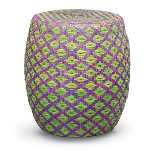 Vintage Style Decorative Rattan Seating <b>Stool</b> Handmade Wicker Ottoman <b>for</b> Living Room Bedroom and Patio Furniture - Product Image 5