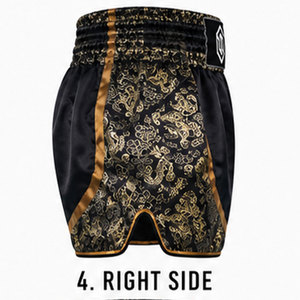 Pantalones Cortos de Muay Thai Negros de Lona de Alta Calidad para Hombre con Logotipo Personalizado, Pantalones Cortos Transpirables para MMA y Boxeo con Cierre de Cordón - Product Image 4