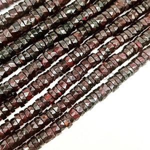 Grenat naturel à facettes Heishi pneu forme perles de pierres précieuses en vrac brins 4-5mm perles de pierre rouge pour la fabrication de bijoux au prix de gros - Product Image 1