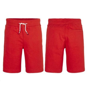 Pantalones Cortos Bermuda Rojos Lisos de Algodón para Hombre, Cintura Elástica con Cordón, Tejido de Punto Informal Transpirable de Tiro Medio - Product Image 4