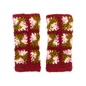 Best Himalaya <b>Wool</b> Blend Fingerless <b>Gloves</b> Hand-Knit Wrist Warmers Striped Style Fleece Lined Cold Weather Wear Touchscreen - Product Image 3