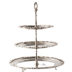 ชั้นวางเสิร์ฟสองชั้นทองเหลืองคุณภาพสูงสำหรับคัพเค้ก คุกกี้ ช็อกโกแลต และผลไม้ ตกแต่งบ้าน ตกแต่งโต๊ะ ใช้ในครัว - Product Image 3