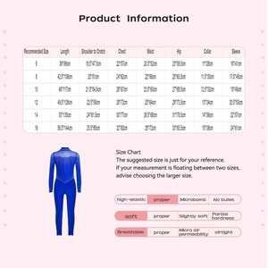 Justaucorps intégral pour filles de 6 à 16 ans, combinaison de patinage artistique, justaucorps pour spectacles et événements, justaucorps de danse latine, vêtements de danse moderne - Product Image 6