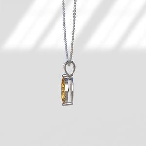 Fancy Yellow Marquise Cut Moissanite Pendant Women's Bunny Ear Bale Necklace 14K Gold Rhodium Plated Luxury IGI Certified - Product Image 3
