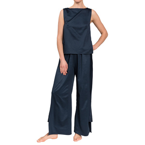 Conjunto de Pijama para Mujer, Primavera-Otoño, Top Blanco sin Mangas con Tirantes, Pantalones de Algodón, Ropa de Casa Holgada, Moda Informal, Venta al Por Mayor OEM - Product Image 2