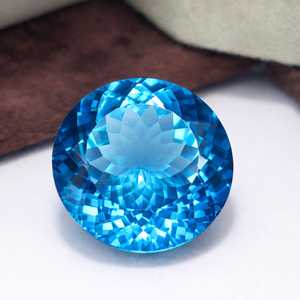 Piedra Preciosa de Aguamarina Azul Facetada y Redonda, Piedra Natural Suelta para Joyería, Gema de Lujo para Anillo o Colgante - Product Image 4