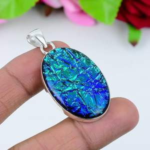 แหวนพลอยโอปอลสีฟ้าสามเม็ดทรงสวยงาม พร้อมจี้เงินแท้ 925 ทำมือ ของขวัญเงินแท้สุดพิเศษสำหรับวันพ่อ - Product Image 5