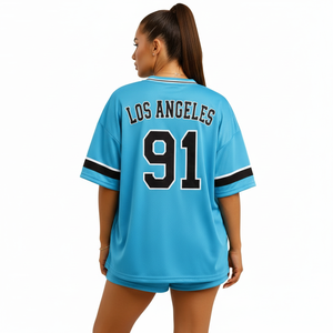 Camiseta Deportiva Personalizada Transpirable 100% Poliéster Antibacteriana con Cuello en V, Manga Corta, Impresión por Transferencia de Calor, Ligera y de Secado Rápido - Product Image 3