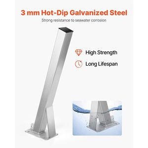 Supporto per verricello per rimorchio barca 3x3x34 pollici con montaggio a U-Bolt, 3 pollici L x 3-4 pollici H, per verricelli a braccio per rimorchi - Product Image 2